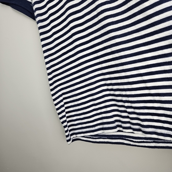 Ivory Ella Navy White Striped Short Sleeve Tee Small - Picture 5 of 7